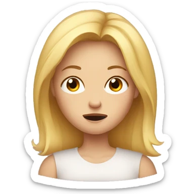 upset blond mom sticker