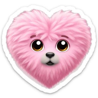 fluffy pinkish heart sticker