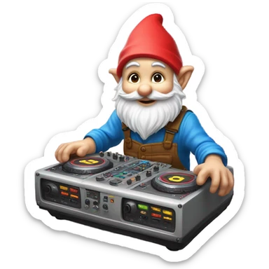 Vibing Dj gnome sticker