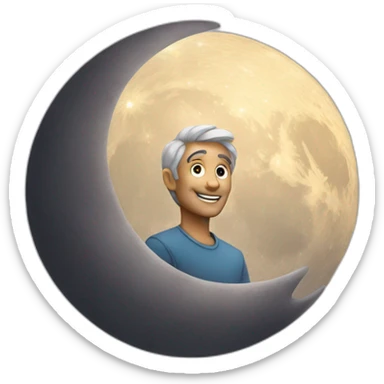 man auf dem mond sticker