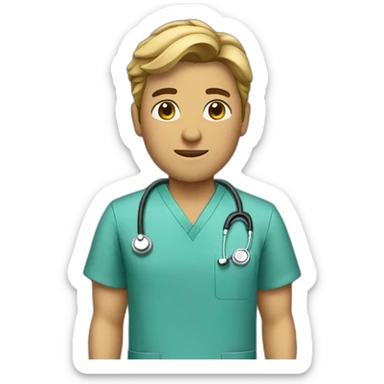doctor in scrubs sticker