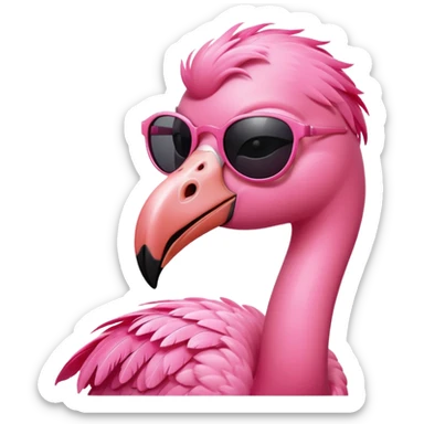 flamingo with sunglasses winking sticker