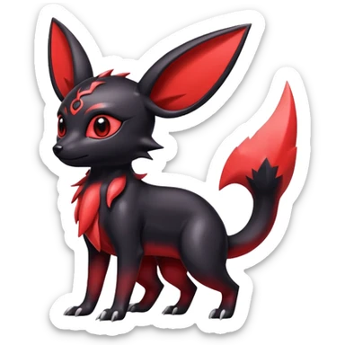  Shiny red Umbreon-Salandit-Jolteon-fusion sticker