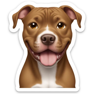 Light brown Pitbull with all brown hair smiling sticker