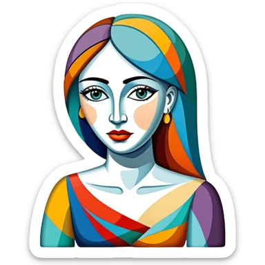 picasso abstract art SPAM MEAT woman painting sticker