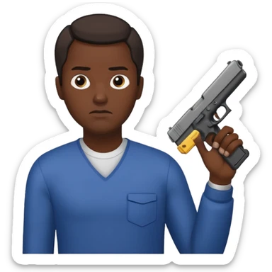Gang member with a Glock in his hand sticker