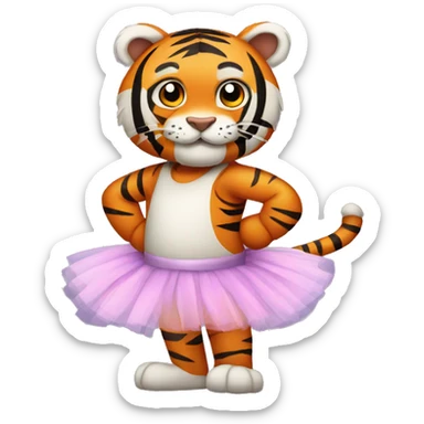 Tiger wearing a tutu sticker