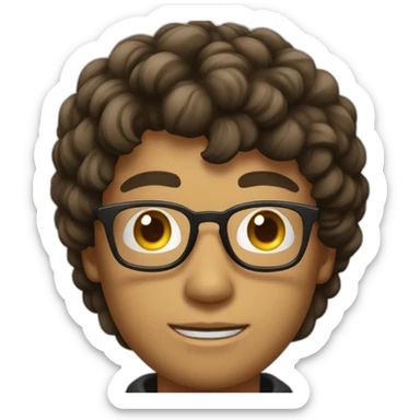 jeune homme lunettes cheveux noirs sticker