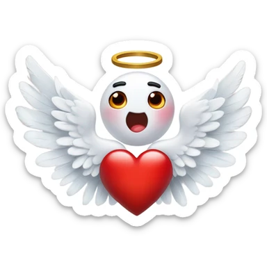 heart with angel wings sticker