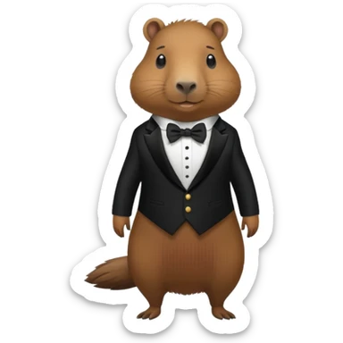 Asme una capibara con trage elegante sticker