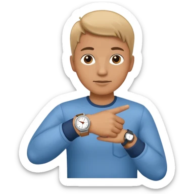This emoji 👈 but with a sleeve and a watch sticker
