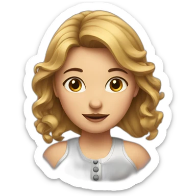 girl-with-mustache sticker