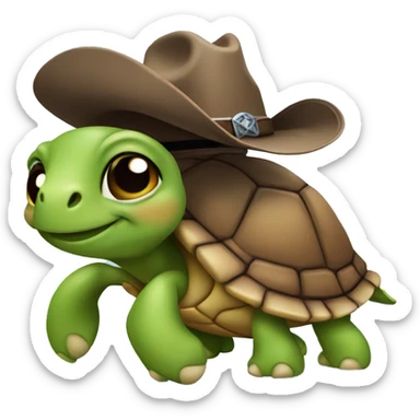 turtle with cowboy boots sticker