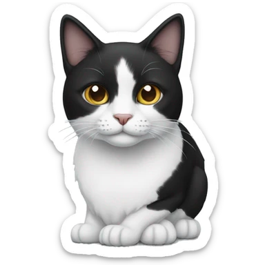 black and white cat sticker