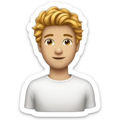 Jeune homme beau cheveux bleu sticker