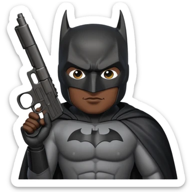 Bat man with gun  sticker
