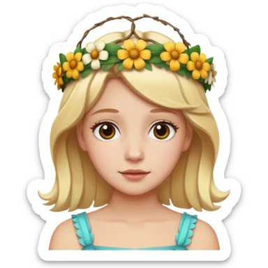 white girl with blond middle part sticker