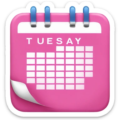 pink calendar that says tuesday  sticker