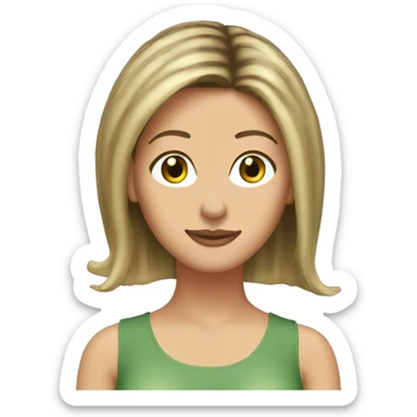 Rachel Green friends with hair highlights and light green eyes sticker