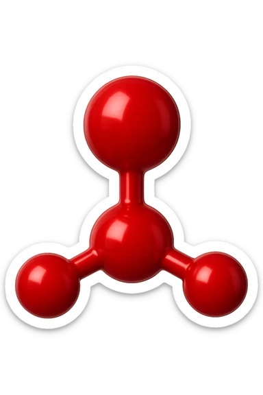 molecola chimica rossa, iperrealistico 4k, isolato su sfondo bianco, iperrealistico 4k, isolato su sfondo bianco sticker