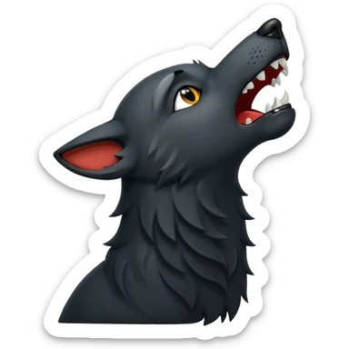Black wolf howling sticker