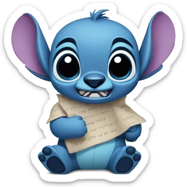 stich con la letra hola sticker