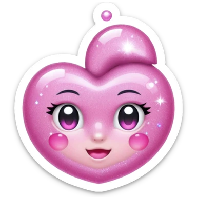 glitter pink Douyin sticker