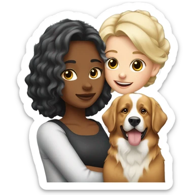 Blonde girl and bernese mountain dog sticker