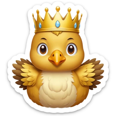 Un poussin mignon avec une couronne  sticker