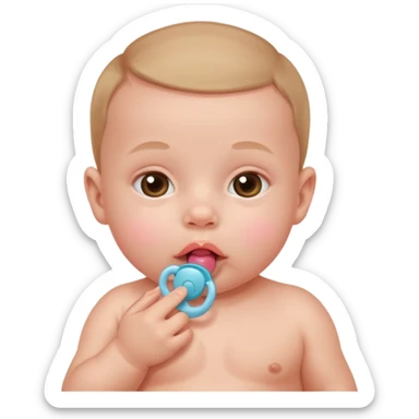 newborn with pacifier no hands sticker