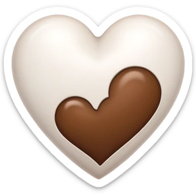 Emoji de iPhone, corazón blanco con corazón cafe sticker