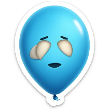Blue cute balloon sticker