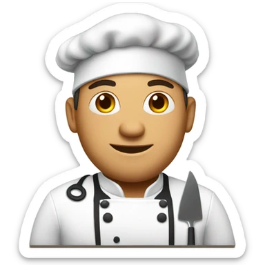 A cool looking chef with a cap, and apron sticker