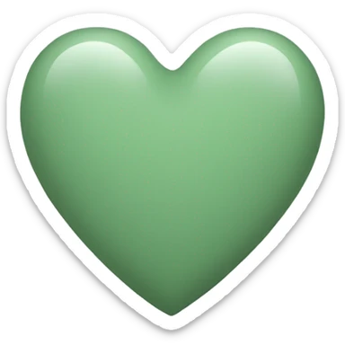 sage green heart sticker