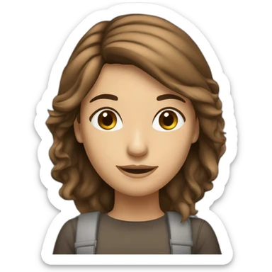 mulher branca com cabelo castanho escuro liso grande estudante de administração sticker