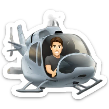 Tom Cruise on a hélicoptère sticker