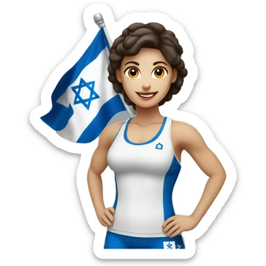jewish fitness girl with israel flag sticker