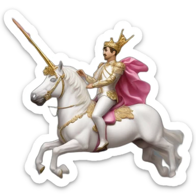 Hyperrealist Francisco franco ride a unicorn lgtbi sticker