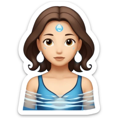 Katara surrounded by water orbs and glowing stars  sticker