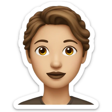 woman with brown hair and a mole above her full lips sticker