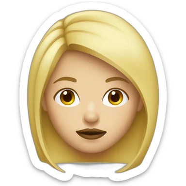 Blond hair woman pout sticker