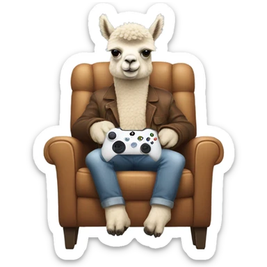 Alpaca playing Xbox sticker