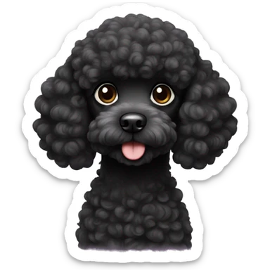 cute black poodle sticker