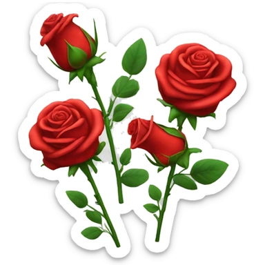 Ramo de 3 unidades rosas rojas y 3 unidades de grasoles sticker