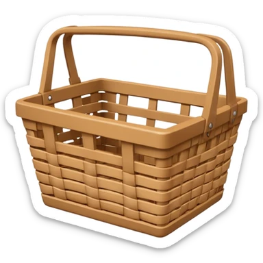 aesthetic wicker grocery basket empty sticker
