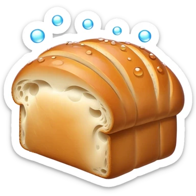 Bread with bubbles coming out of it sticker