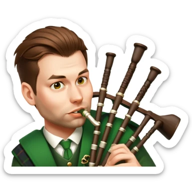 Green Bagpiper sticker