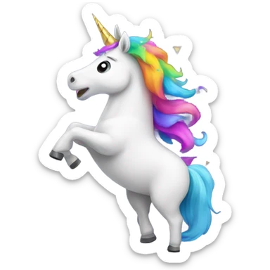 Unicorn singing karaoke sticker