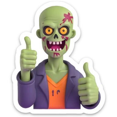 zombie giving thumbs up sticker