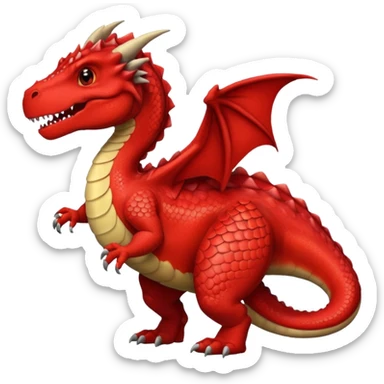 Dinosaur/dragon individual red scale, outline is black. sticker